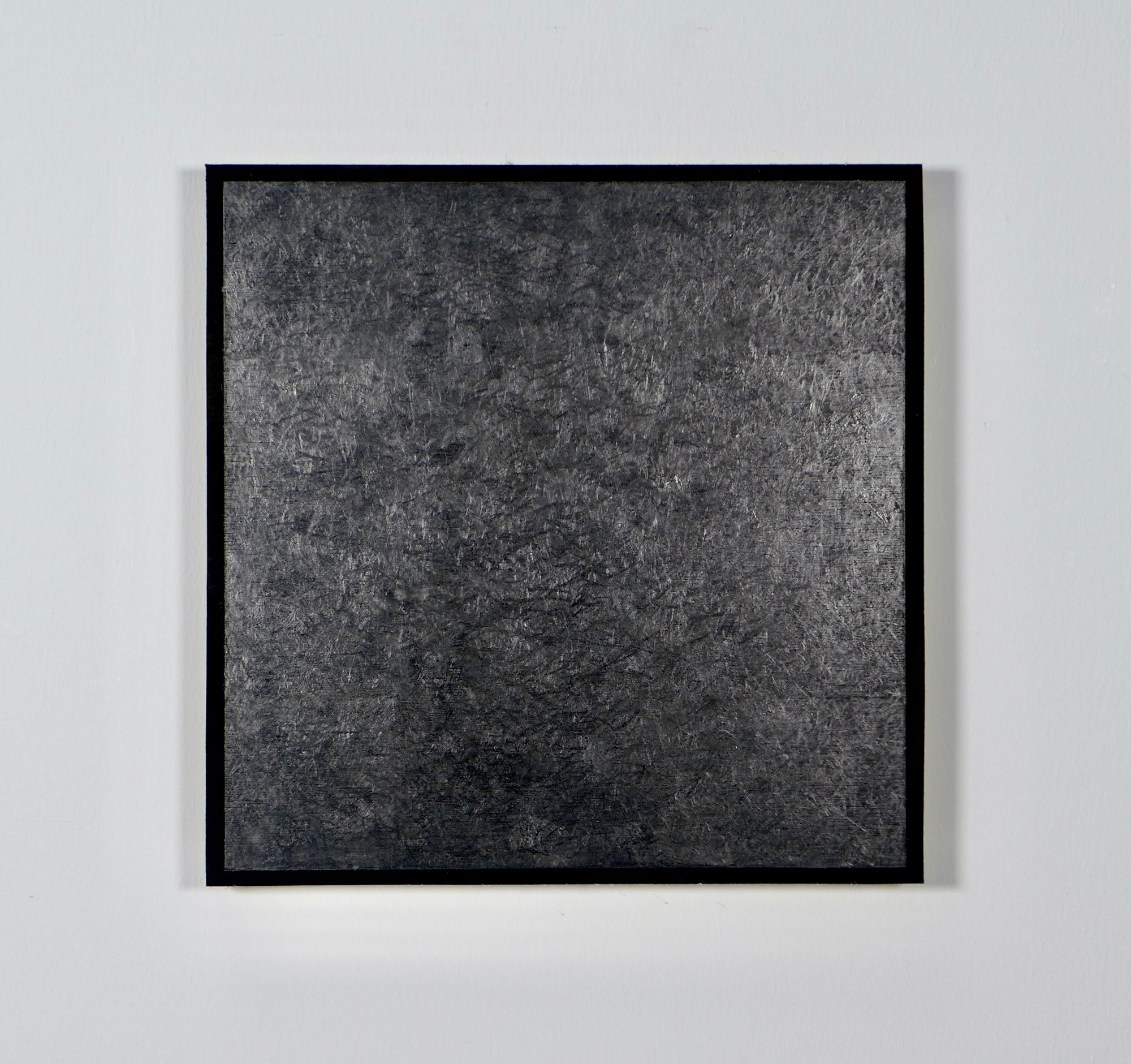 Kenneth Dingwall, Kasein Schwarz V, 2012, casein and graphite on panel, 26.5cm x 26.5cm x 2cm