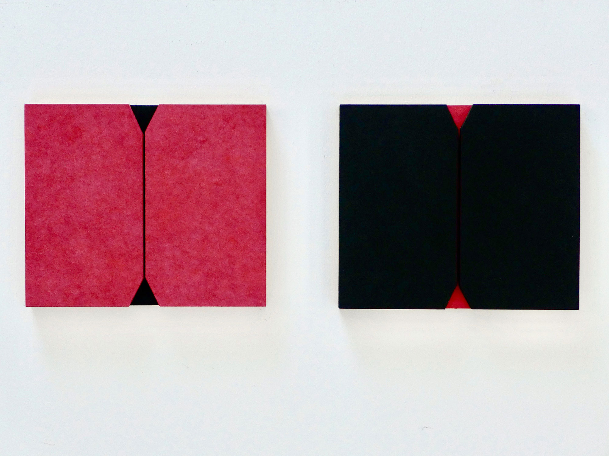 Kenneth Dingwall, Opening and Closing Passages, 2012, casein on wood, each 17cm x 20cm x 2cm