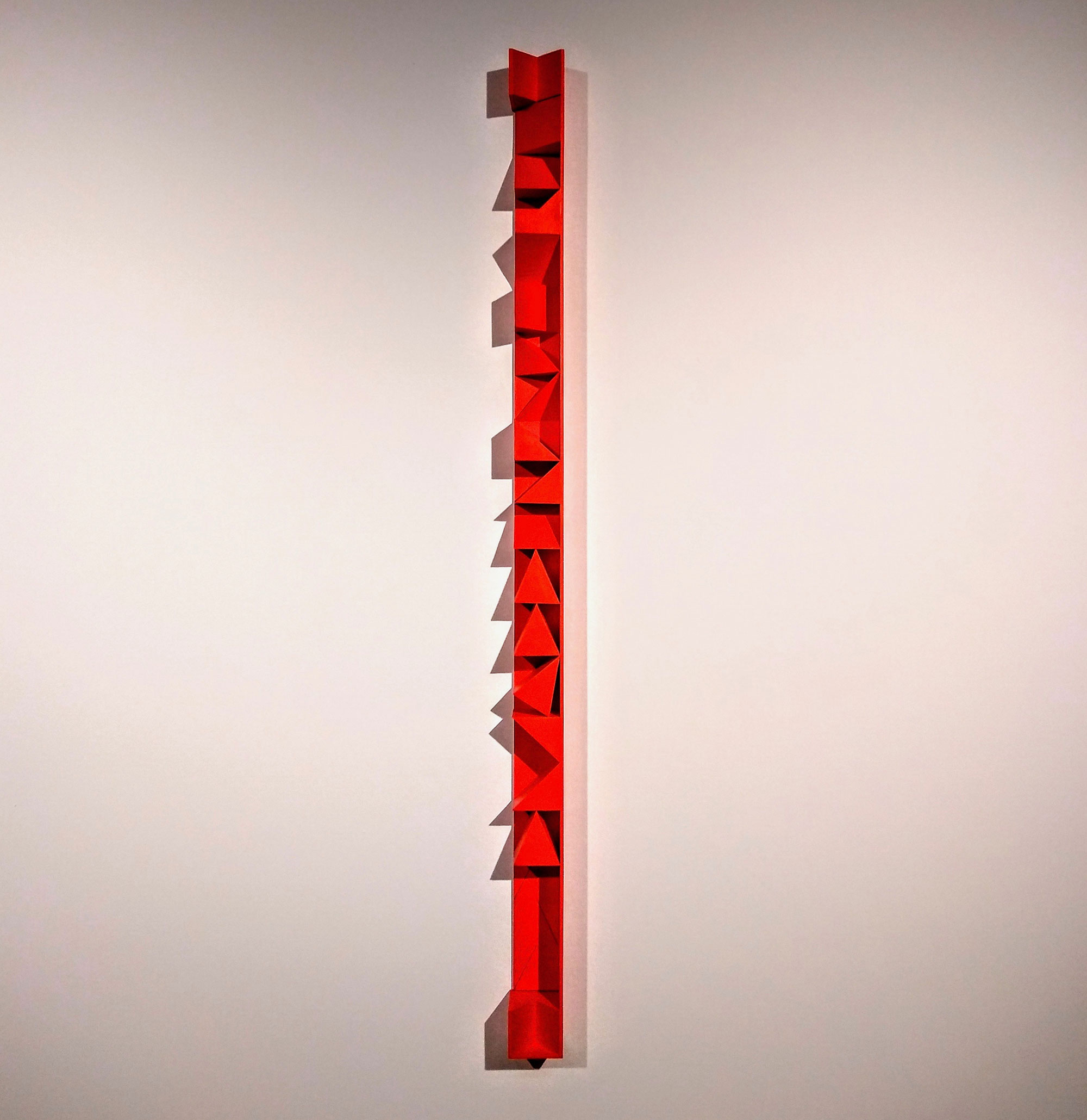 Kenneth Dingwall, Pending, 2019, acrylic on basswood, 152cm x 8.5cm x 7.5cm