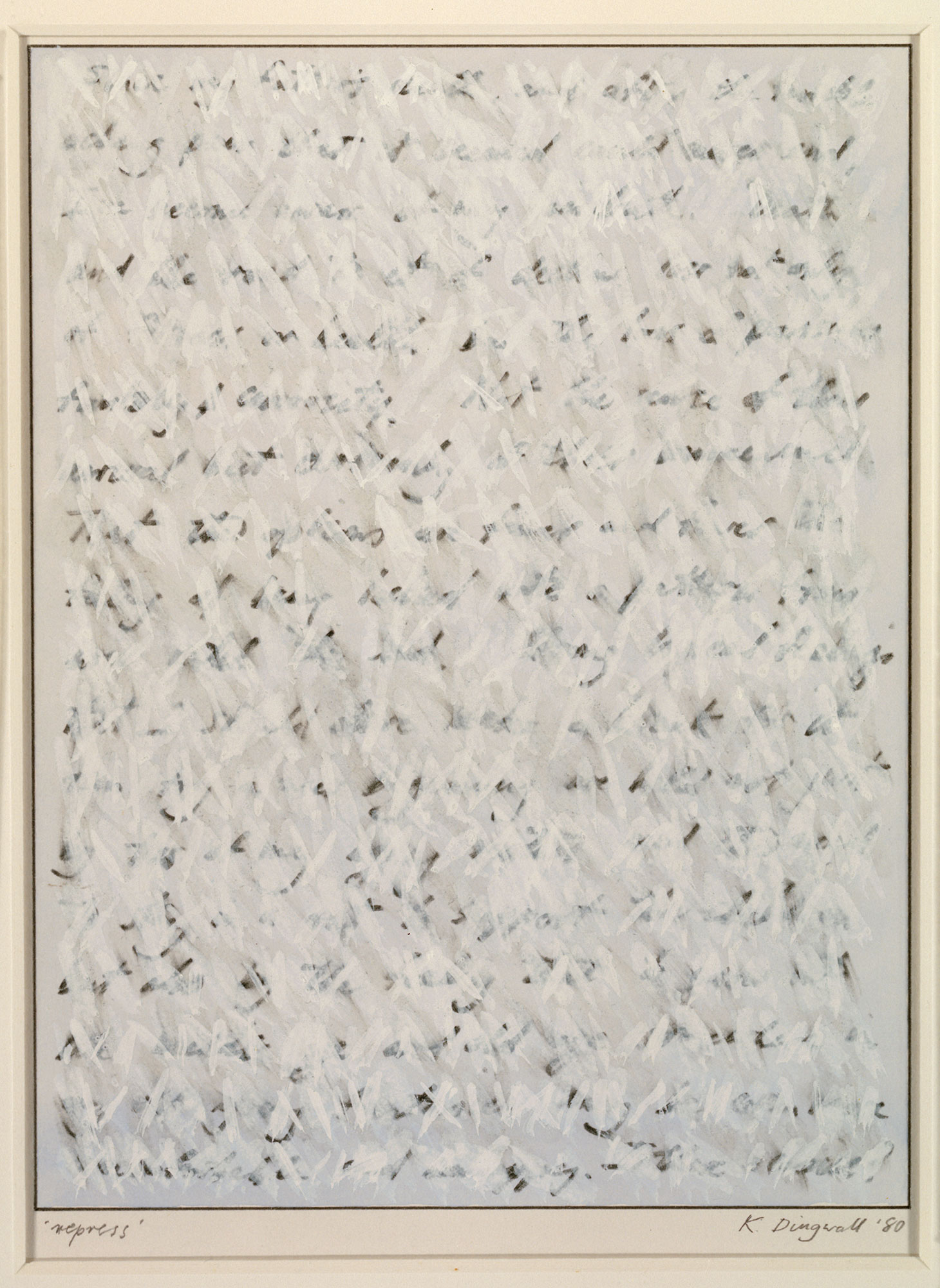 Kenneth Dingwall, Repress, 1980, pencil and gouache on card, 20.3cm x 15.2 cm