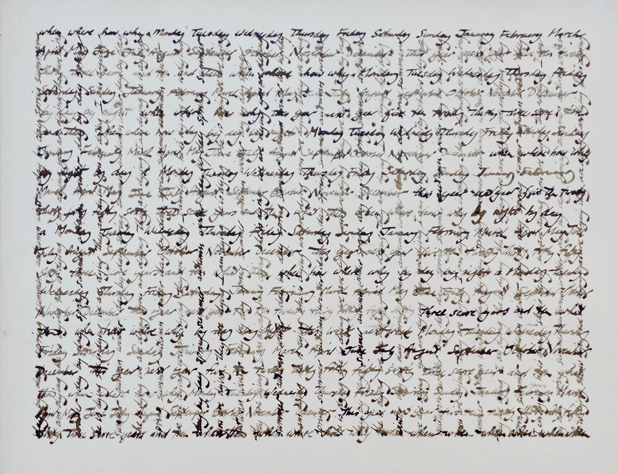Kenneth Dingwall, Passing, 1984, ink on card, 26cm x 35cm